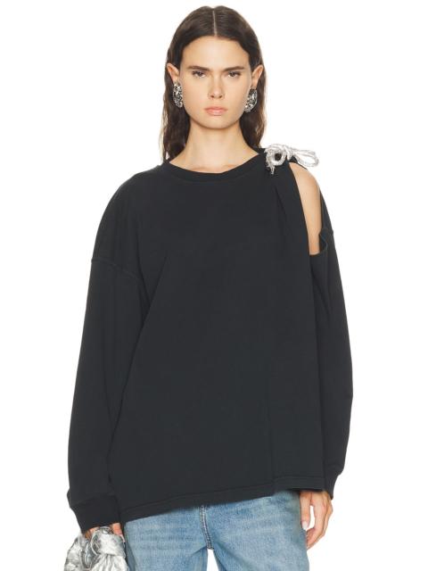 AREA Crystal Knot Long Sleeve T-Shirt