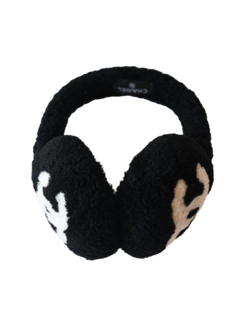 CHANEL Chanel Shearling CC Earmuffs Black White