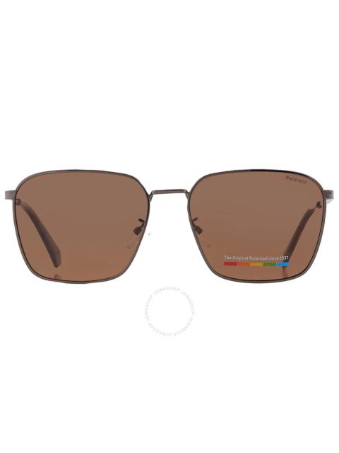 Polaroid - Polaroid Polarized Bronze Square Men's Sunglasses PLD 4120/G/S/X 0KJ1/SP 59