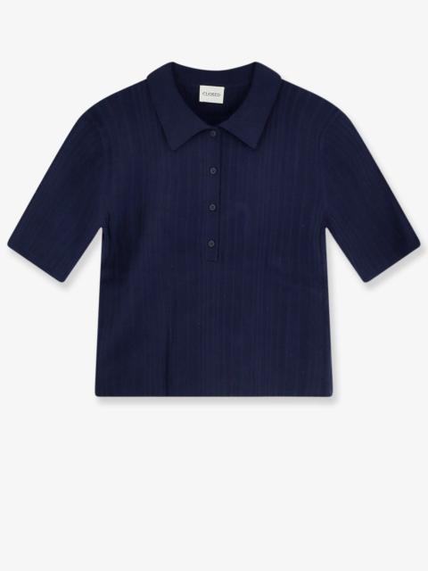 CLOSED Closed Cotton Cashmere Wool Polo Shirt Blue