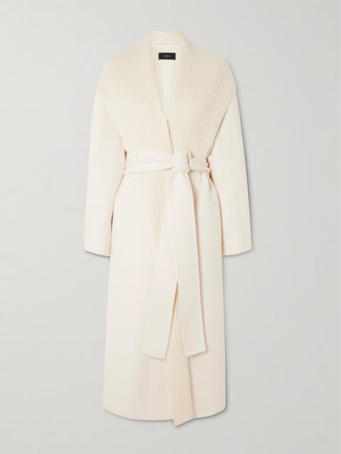 JOSEPH Rica Belted Cashmere And Wool-blend Coat