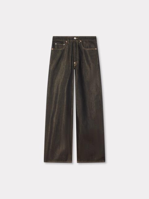 KENZO Turn up wide fit jeans in japanese denim