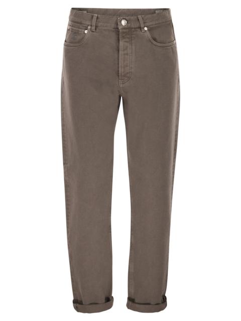 Brunello Cucinelli Brunello Cucinelli Men Iconic Fit Five-Pocket Trousers In Garment-Dyed Denim