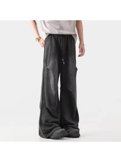 Other Designers Japanese Brand - Pleated Straight Washed Long Wide Leg Sweatpants