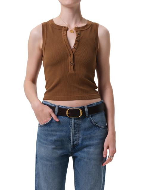 Citizens of Humanity Citizens of Humanity Caralyn Rib Henley Tank in Manuka at Nordstrom