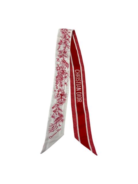 Dior Christian Dior Toile De Jouy Sauvage Mitzah Red White Silk Scarf