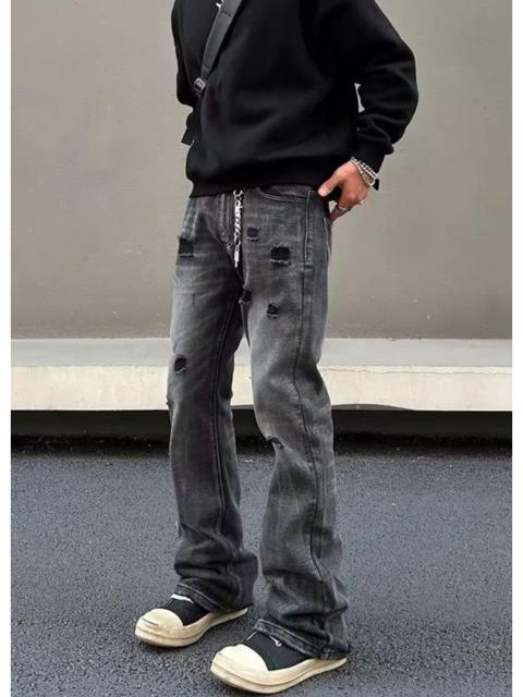 Streetwear - Washed Stacked Jeans, Flared Jeans