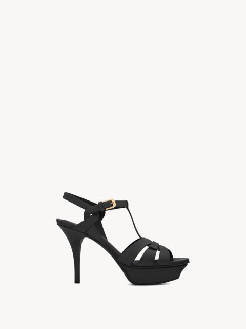 SAINT LAURENT tribute platform sandals in smooth leather