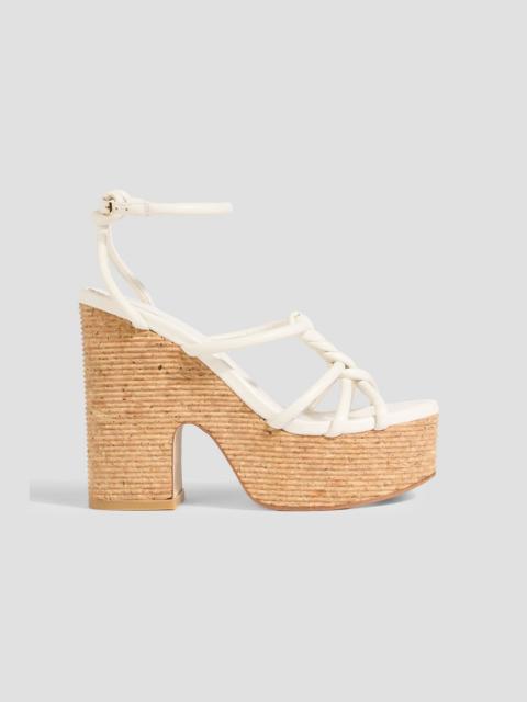 JIMMY CHOO Clare 130 braided leather platform sandals