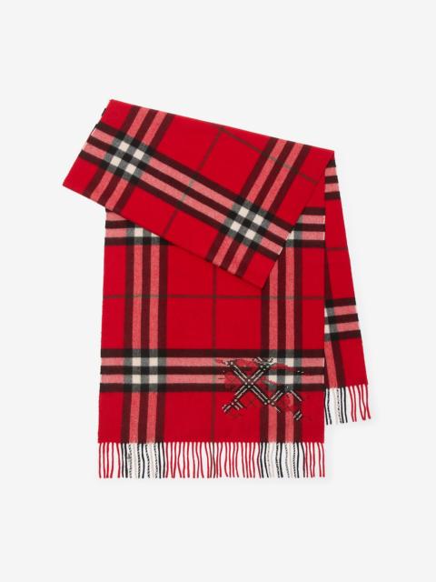 Burberry Wide Cross Stitch EKD Check Cashmere Scarf