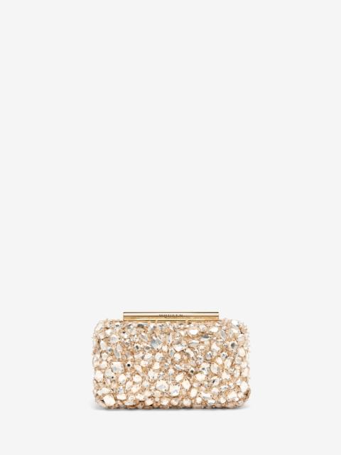 Alexander McQueen Crystal Embroidery T-Bar Box Clutch