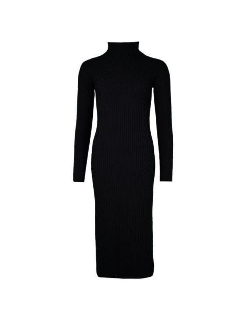 Max Mara MAX MARA Zella Knit Black Wool Bodycon Long Dress New & Auth