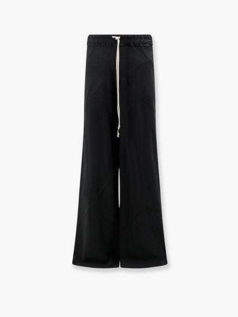 Rick Owens Rick Owens Bias Viscose and Silk Trousers Black
