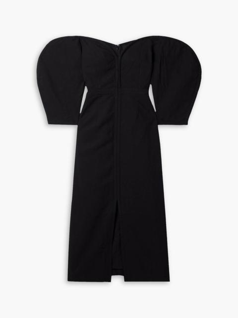 Other Designers Leonara off-the-shoulder TENCEL™ Lyocell and linen-blend midi dress