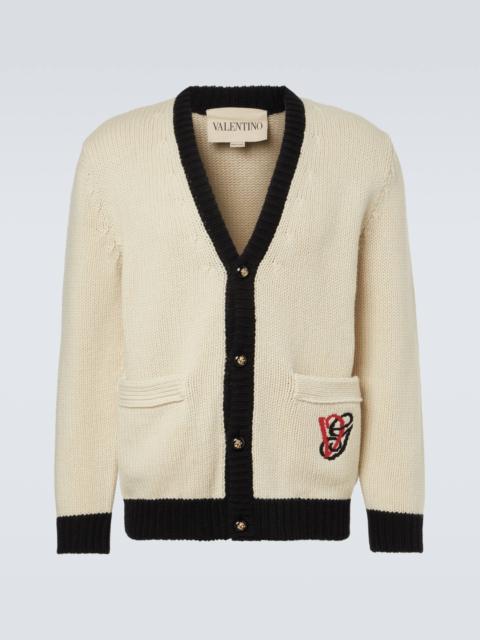 Valentino Embroidered virgin wool cardigan