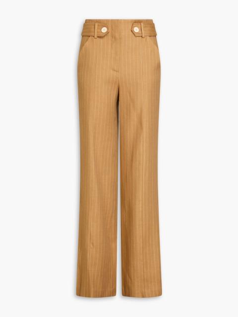 VERONICA BEARD Sunny pinstriped linen-blend twill wide-leg pants