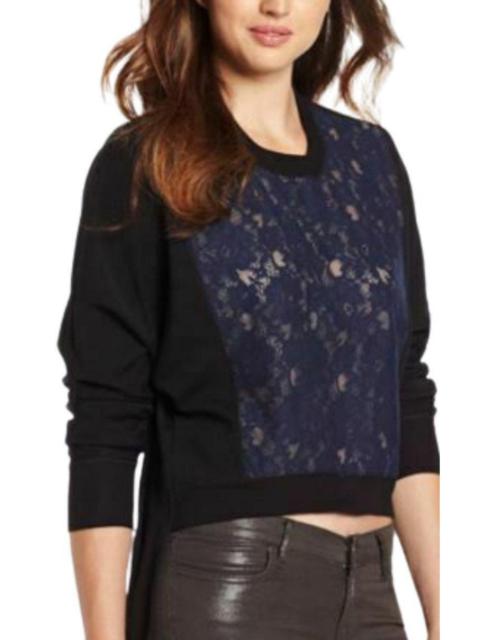 Other Designers Lace Sheer Iza Long Sleeve Top
