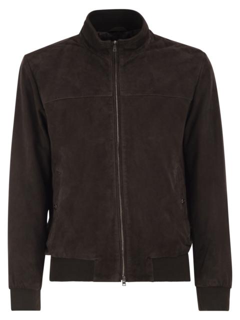 Herno Herno Men Suede Goatskin Bomber Jacket