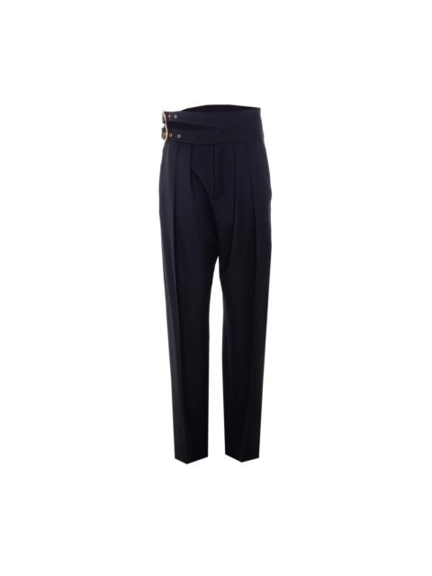 Chloé Chloe' Women High-Rise Tailored Pants In Wool Grain De Poudre