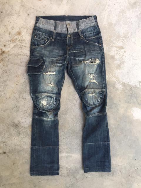 Other Designers Distressed Denim - Rare PPFM Rugged Knee Distressed Denim