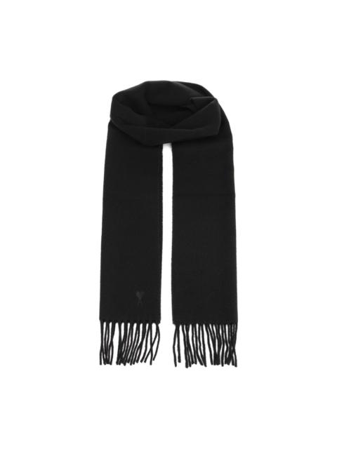 heart-logo fringed scarf