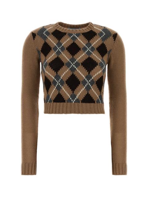 Prada Prada Women Camel Cashmere Sweater