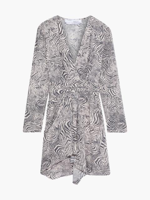 Other Designers Maitri wrap-effect zebra-print crepe de chine mini dress