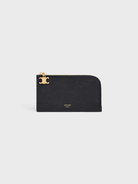 CELINE LONG ZIPPED CARD HOLDER IN GRAINED CALFSKIN
