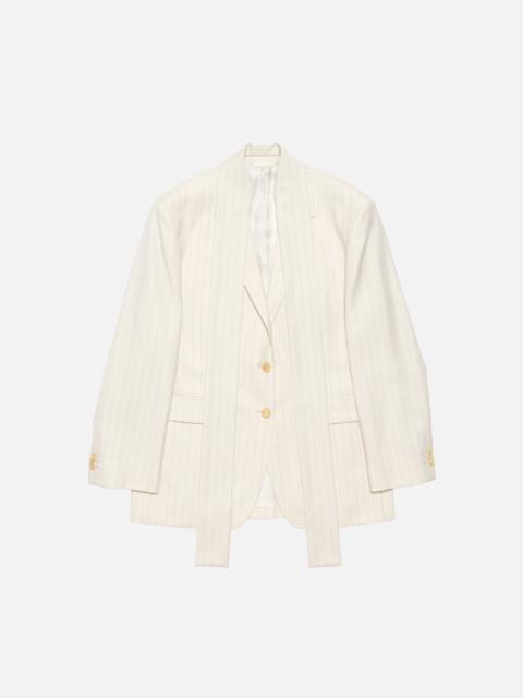 Acne Studios Pinstripe blazer with scarf - Cream beige