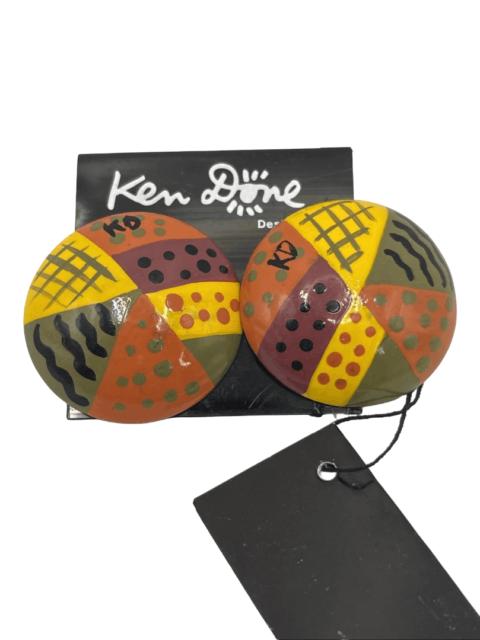 Other Designers Other - BNWT Ken Done Geometric Patchwork Hand-Painted Wood Earrings