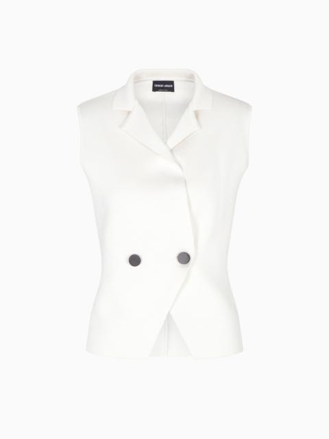 GIORGIO ARMANI SILK KNIT DOUBLE-BREASTED GILET
