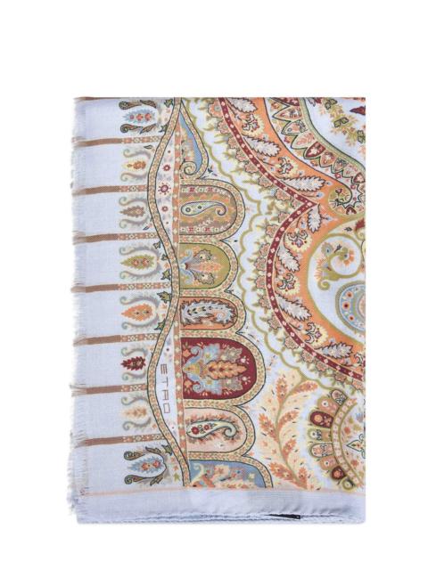 Etro Etro Women Beige Cashmere Blend Floral-Pattern Scarf