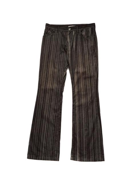 Other Designers JAPANESE BRAND MICHEL KLEIN FLARE STRIPE TROUSER PANTS