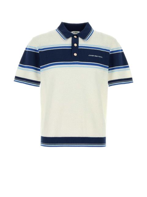 CASABLANCA Casablanca Men White Mesh Polo Shirt