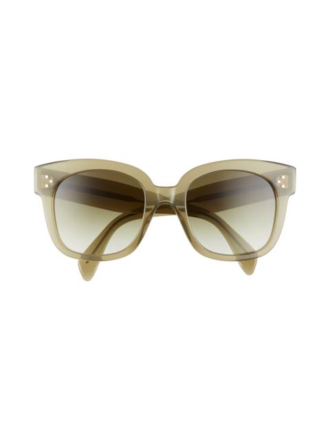 CELINE 54mm Square Sunglasses in Dark Green/Gradient Green at Nordstrom