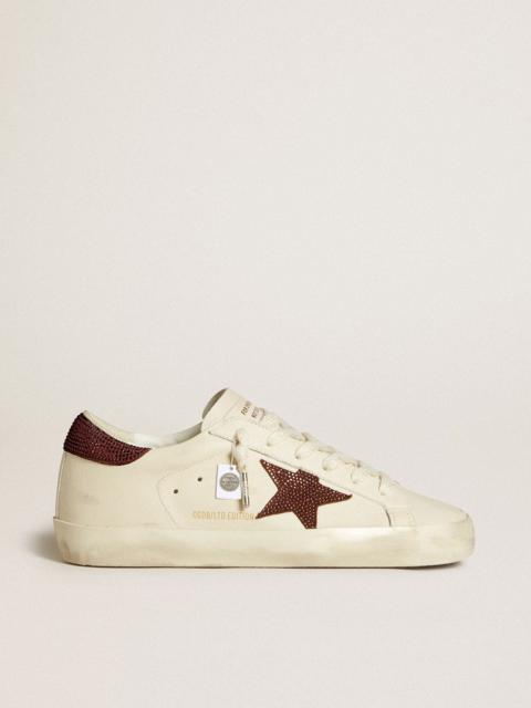 Golden Goose Super-Star LTD with suede star and heel tab with Swarovski crystals