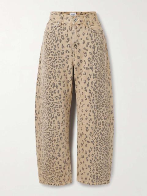 Miro leopard-print barrel-leg jeans Brown