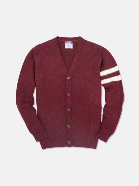 J. PRESS MADE-IN-SCOTLAND CRIMSON SHAGGY DOG UNIVERSITY CARDIGAN