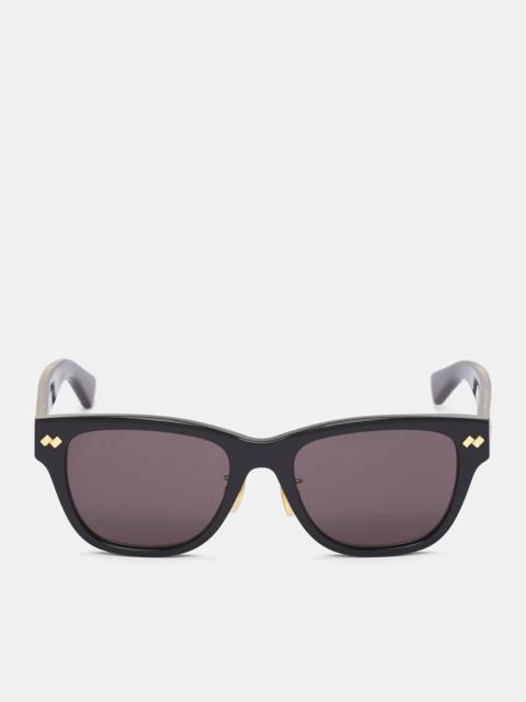 Bottega Veneta Black Intrecciato Square Sunglasses