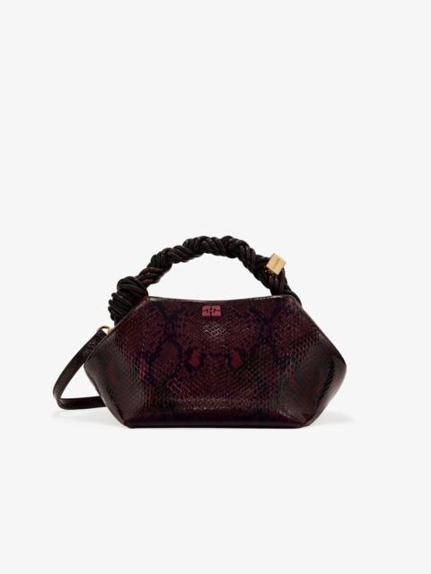 GANNI DARK BURGUNDY SNAKE SMALL GANNI BOU BAG