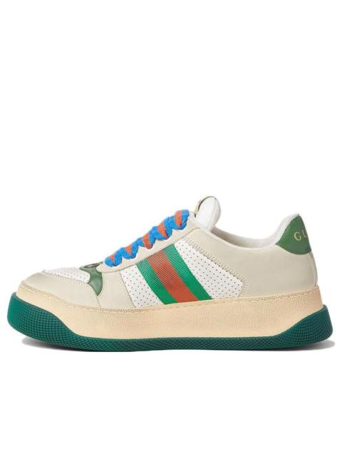 (WMNS) Gucci Screener GG Leather Sneakers 'Beige Green Red' 756478-0YIA0-9547