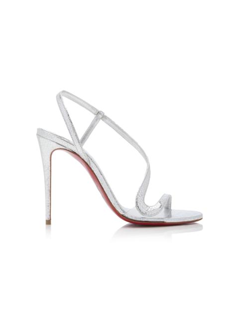 Christian Louboutin Rosalie 100mm Star Leather Sandals silver