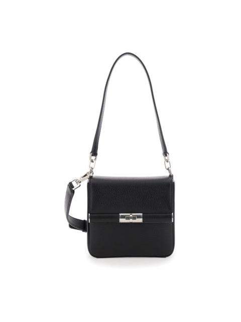 Dolce & Gabbana Dolce & Gabbana Marlene Black Shoulder Bag With Twist Closure And Logo On The Back In Hammered Leath