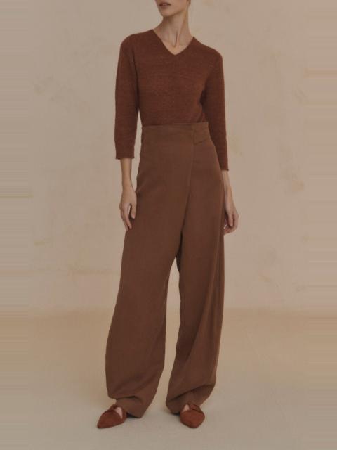 cortana Hana Alpaca-Blend V-Neck Top brown