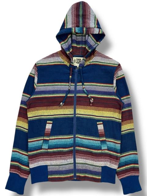 Other Designers Japanese Brand - Power To The People Navajo/Baja Style Zipper Hoodie