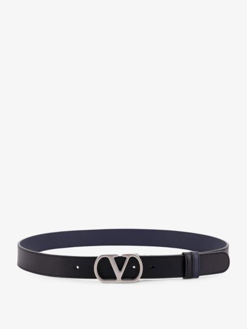 Valentino Valentino Garavani Men Vlogo Leather Reversible Belt