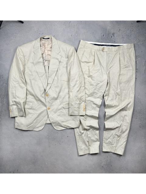 Burberry 90s Vintage Burberrys Loden-Frey Beige Cotton Two Piece Suit
