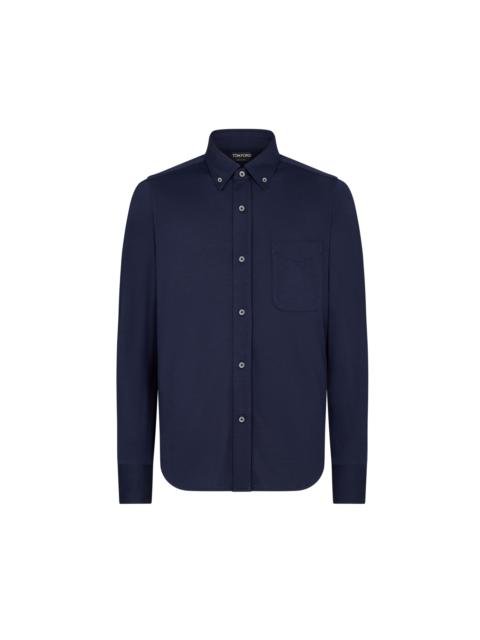 TOM FORD SILK COTTON BLEND BUTTON DOWN SHIRT