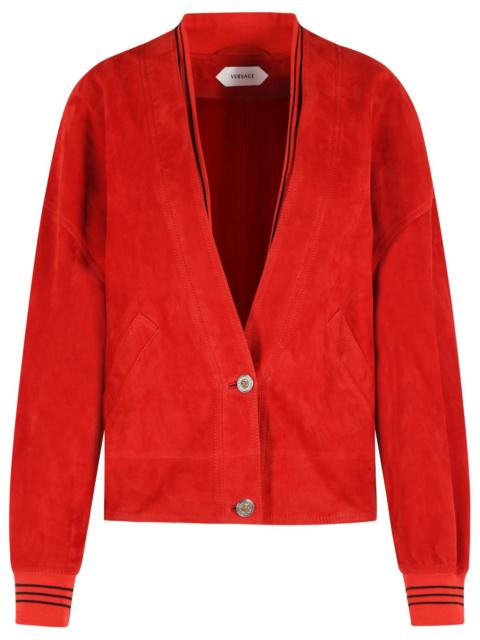 VERSACE Versace Lambskin Red Suede Jacket Women