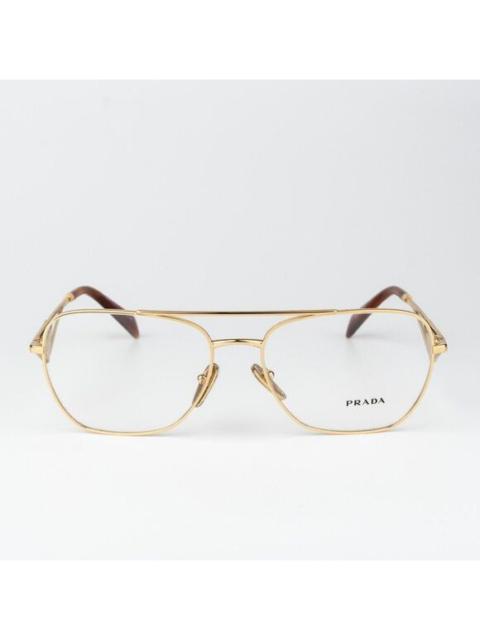 Prada Prada Women Eyeglasses Gold Rectangle PRB50V 5AK1O1 NEW AUTHENTIC